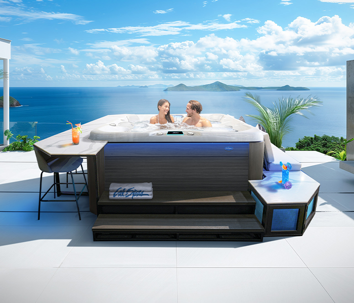 Calspas hot tub being used in a family setting - Hampton